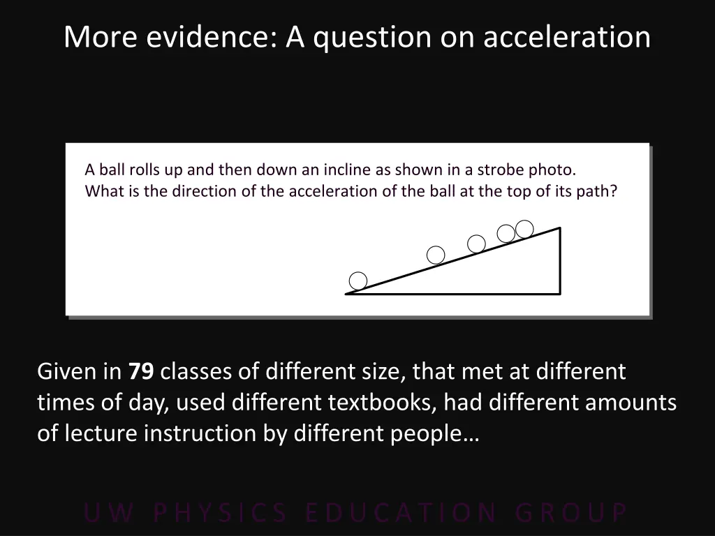 more evidence a question on acceleration