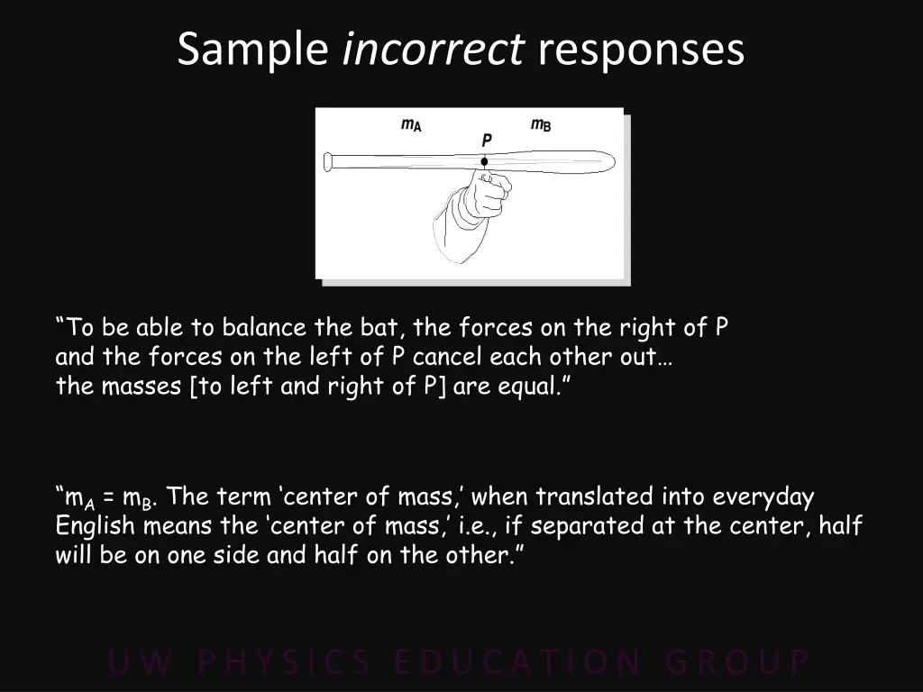 sample incorrect responses