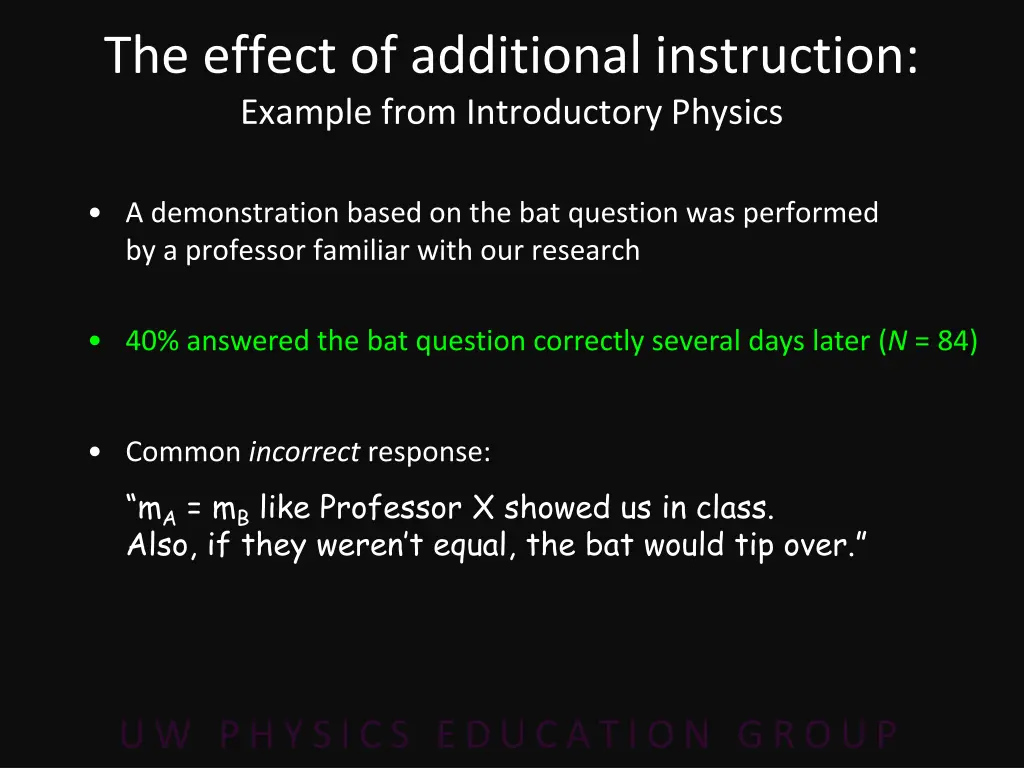 the effect of additional instruction example from