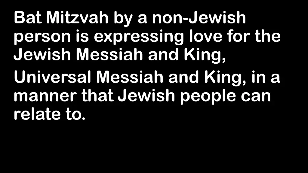 bat mitzvah by a non jewish person is expressing