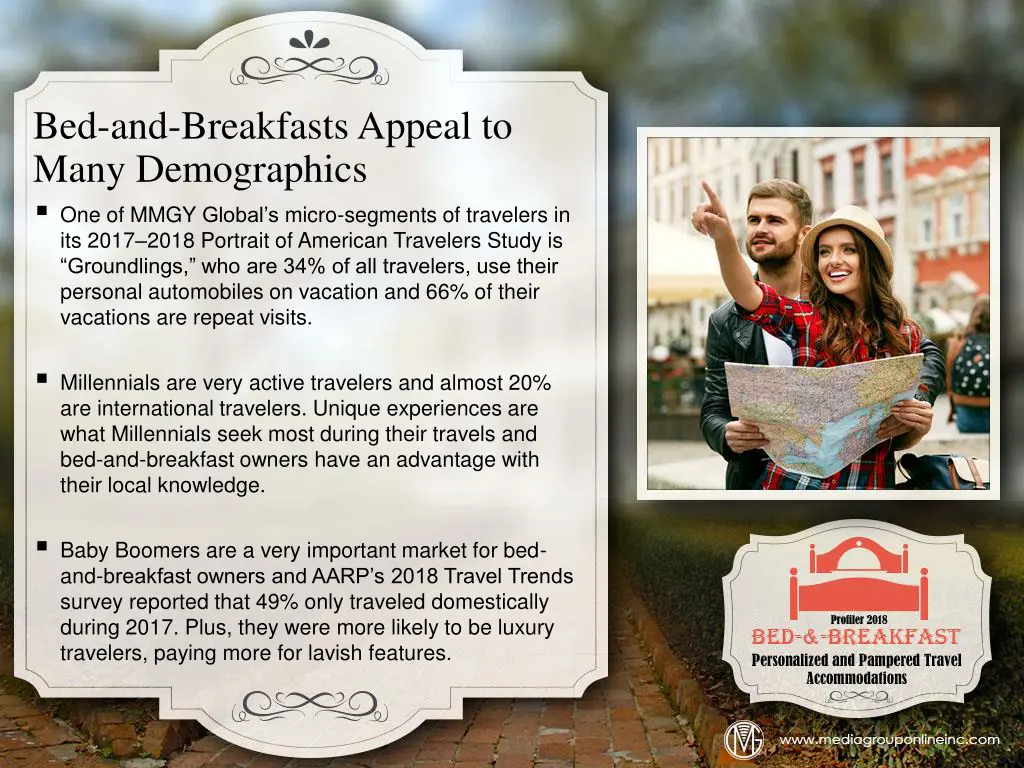 bed and breakfasts appeal to many demographics