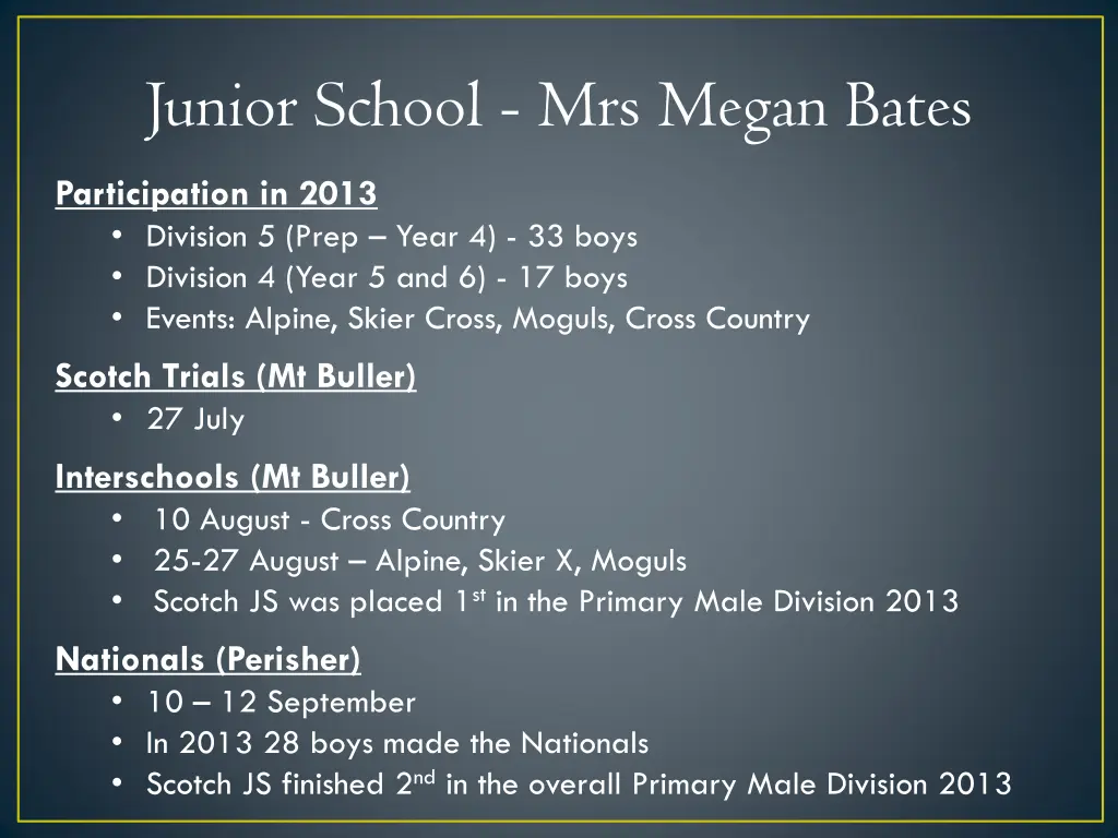 junior school mrs megan bates