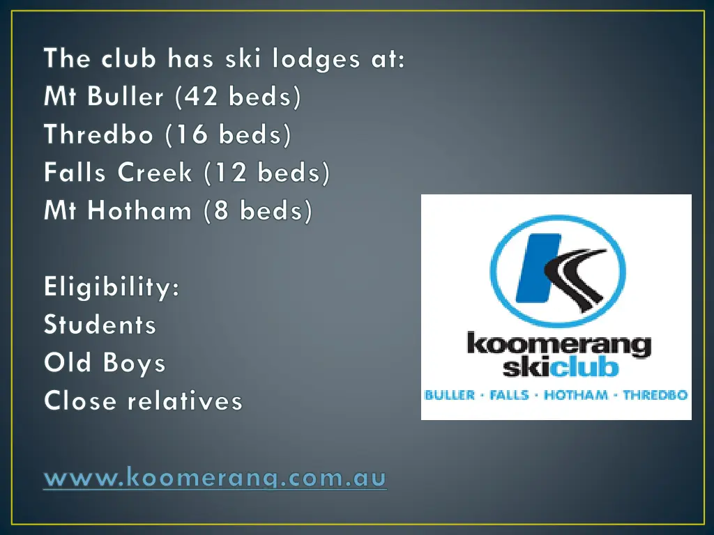 the club has ski lodges at mt buller 42 beds