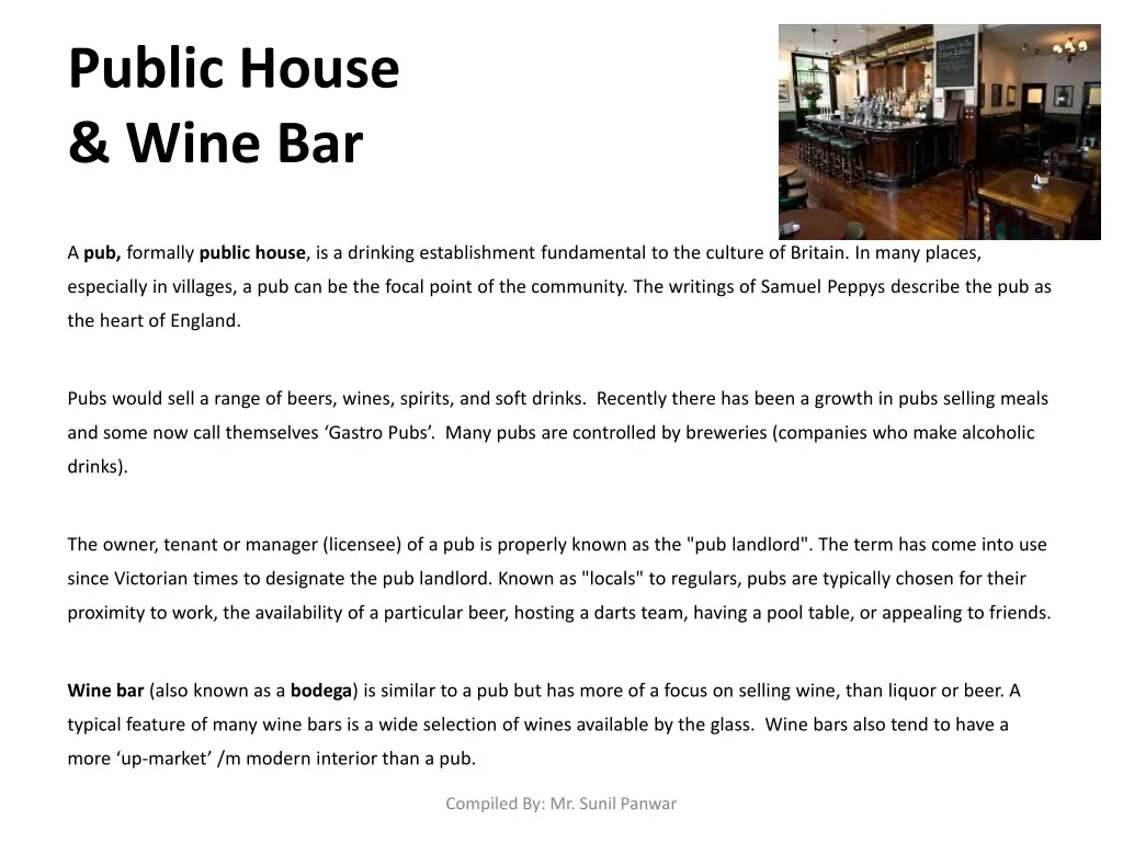 public house wine bar