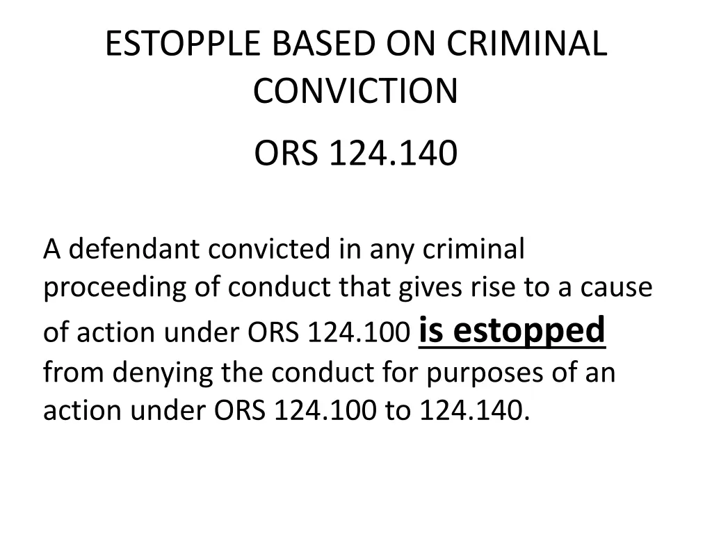 estopple based on criminal conviction