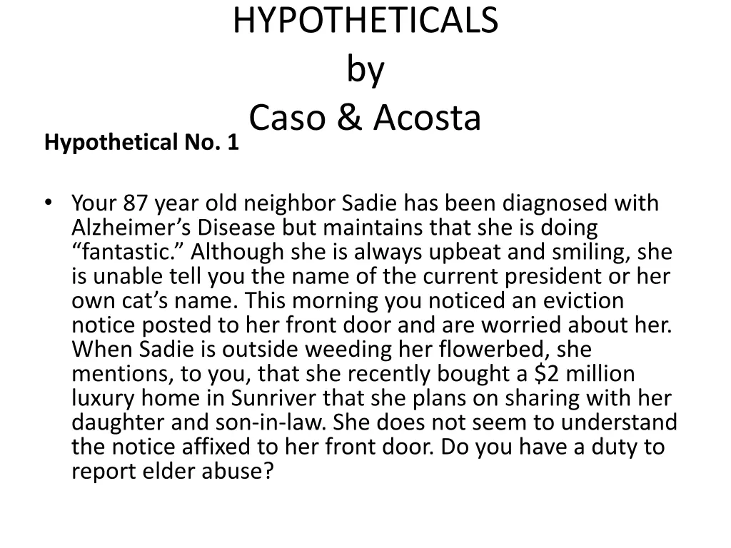 hypotheticals by caso acosta