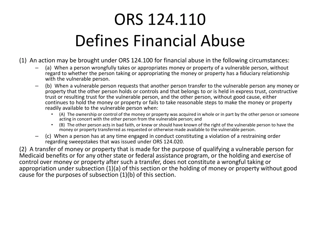 ors 124 110 defines financial abuse