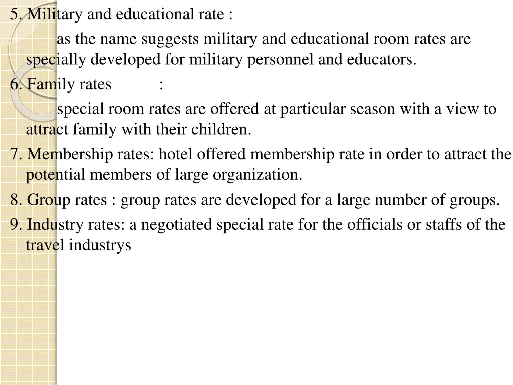 5 military and educational rate as the name