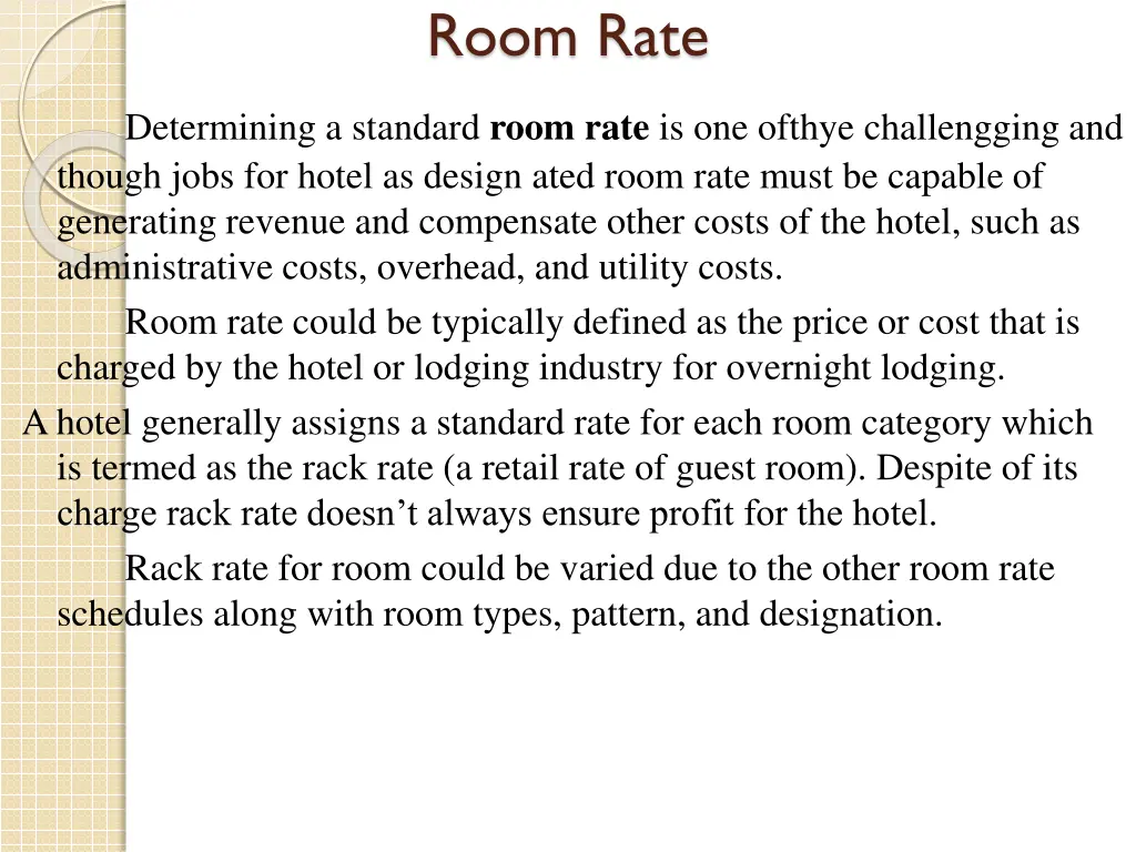 room rate