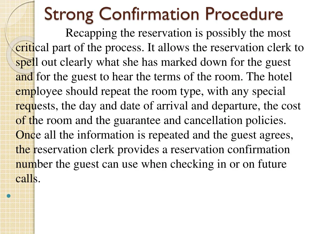 strong confirmation procedure recapping