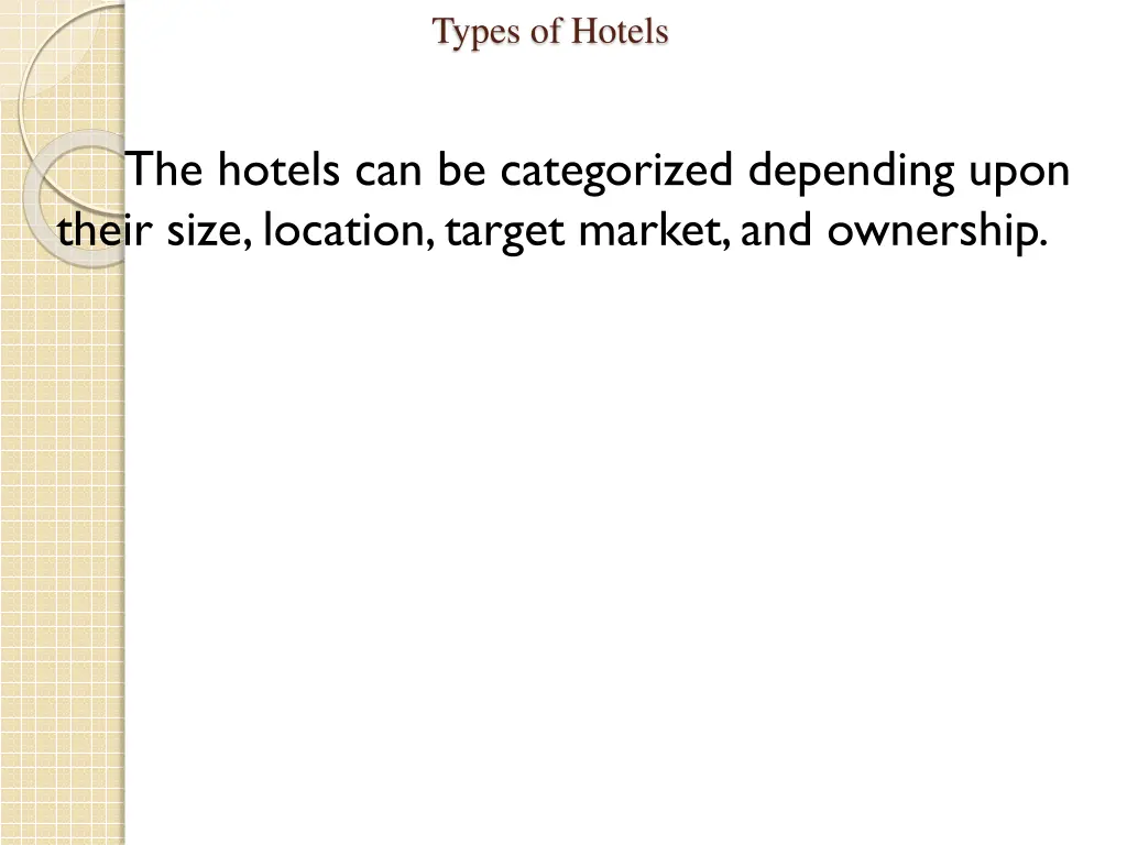 types of hotels