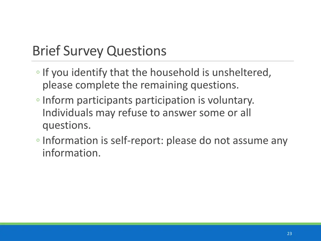 brief survey questions