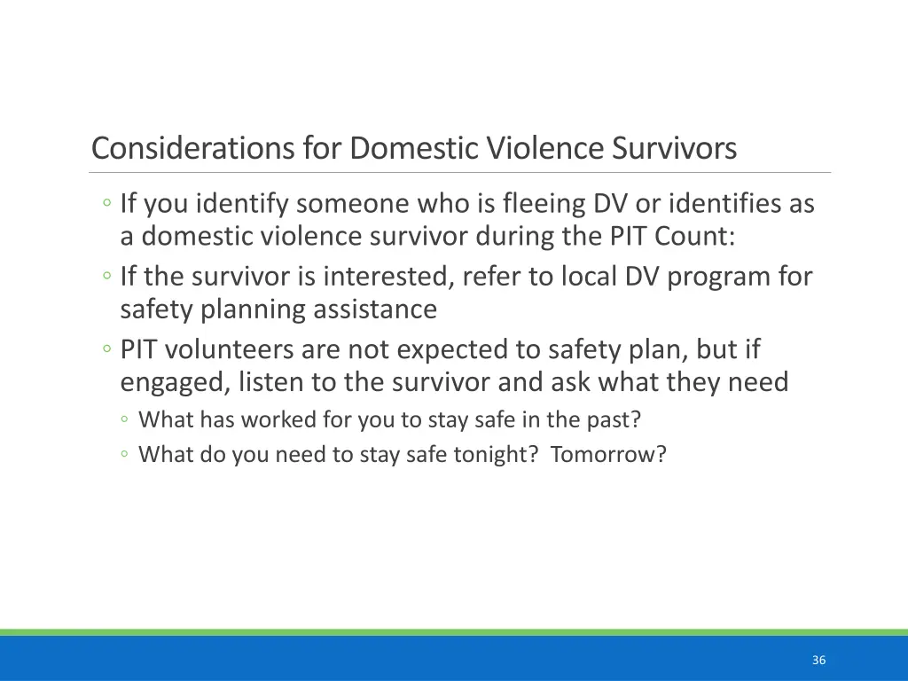 considerations for domestic violence survivors