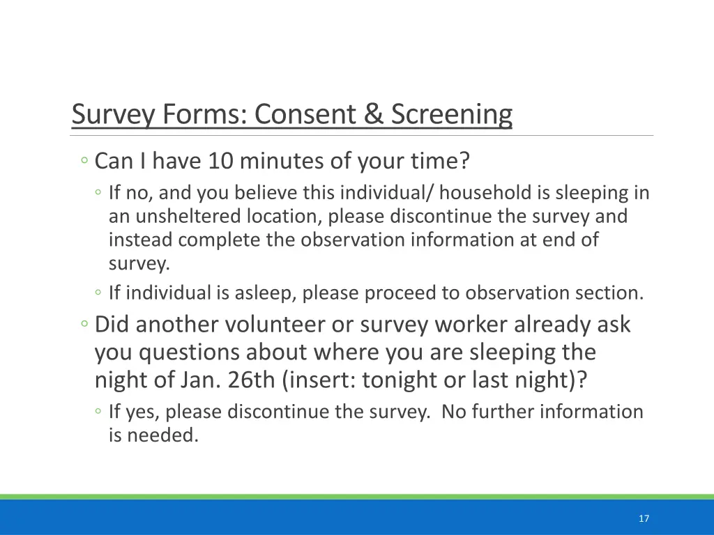 survey forms consent screening