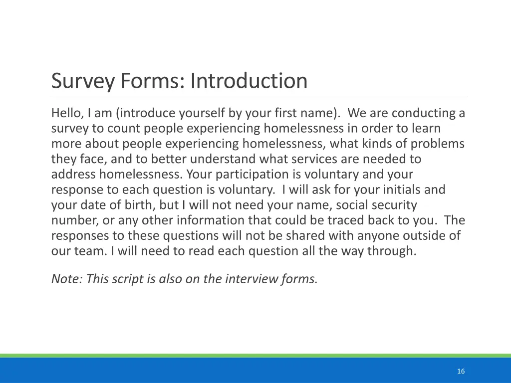 survey forms introduction