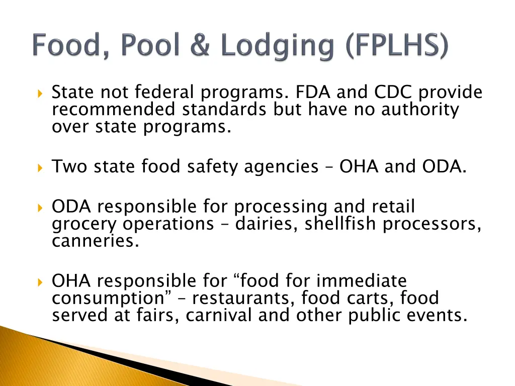 state not federal programs fda and cdc provide