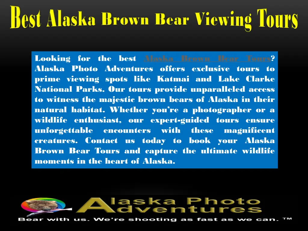 looking for the best alaska brown bear tours