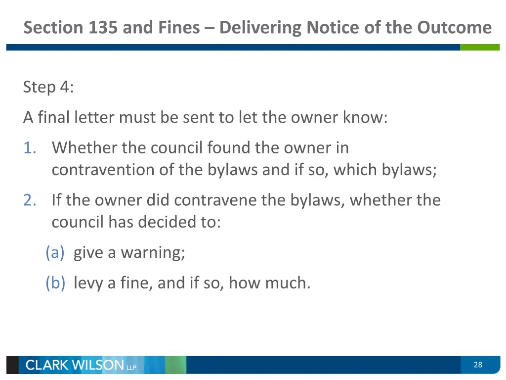 section 135 and fines delivering notice 1