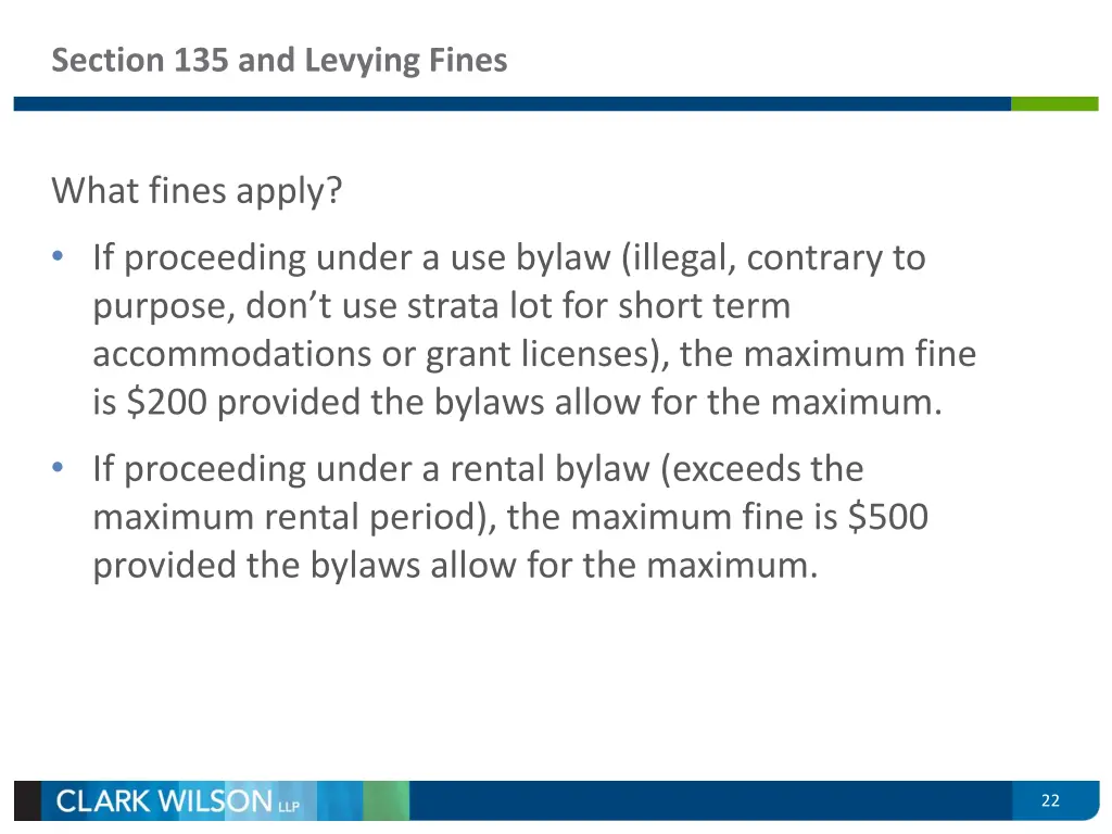 section 135 and levying fines