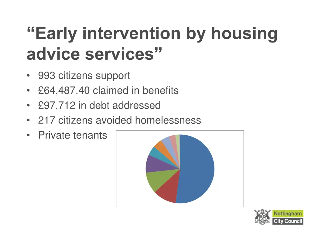 early intervention by housing advice services