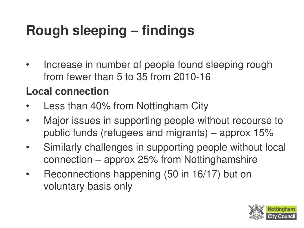 rough sleeping findings