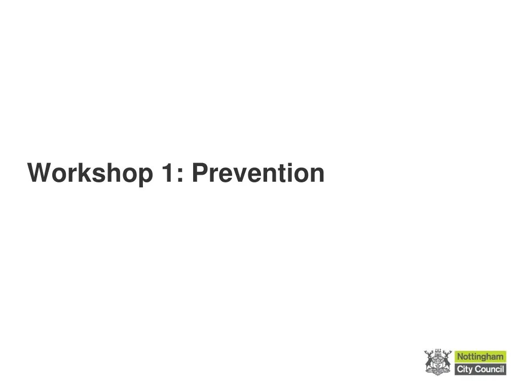 workshop 1 prevention