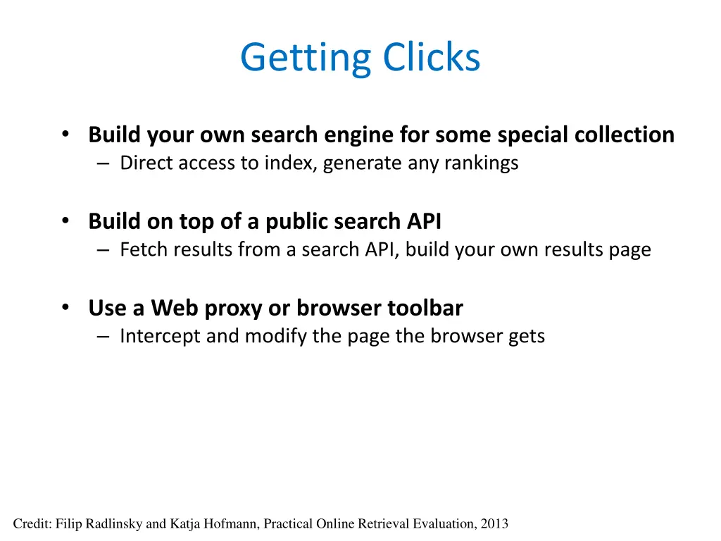 getting clicks