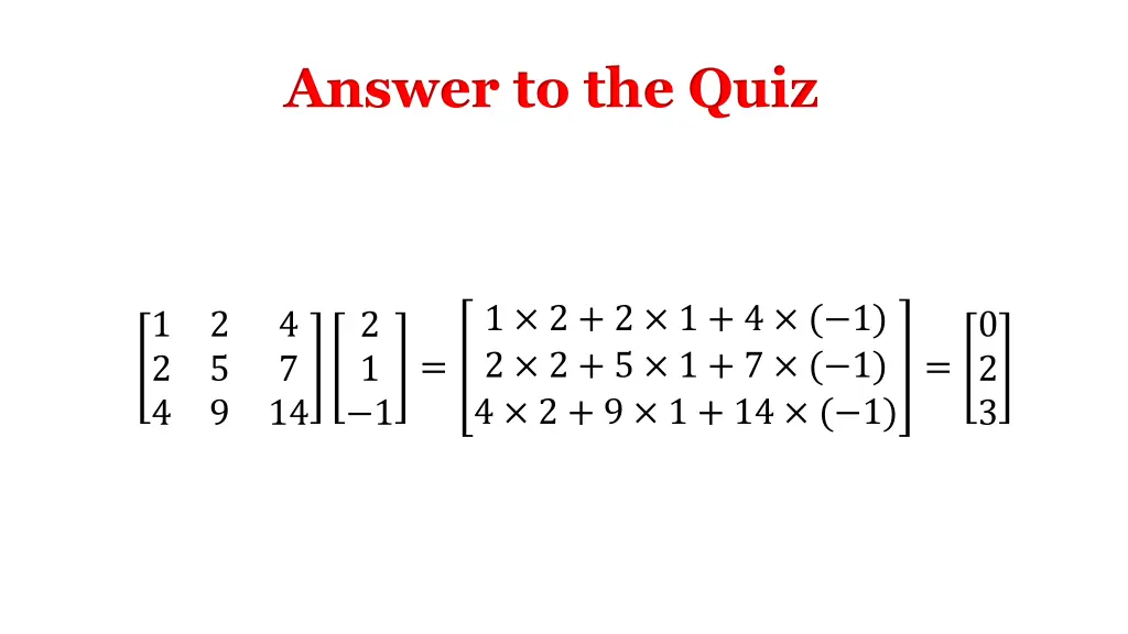 answer to the quiz