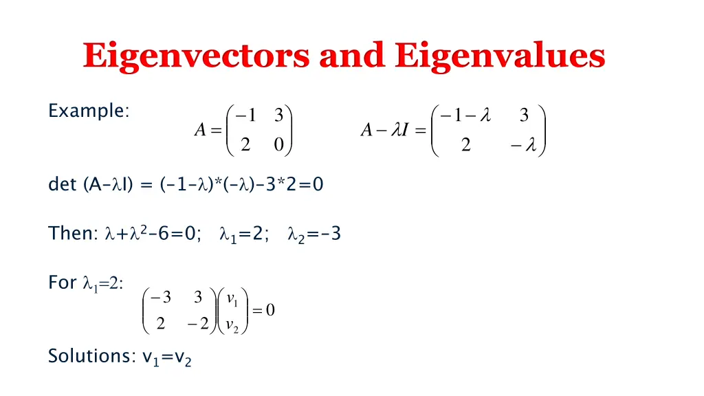 eigenvectors and eigenvalues 1