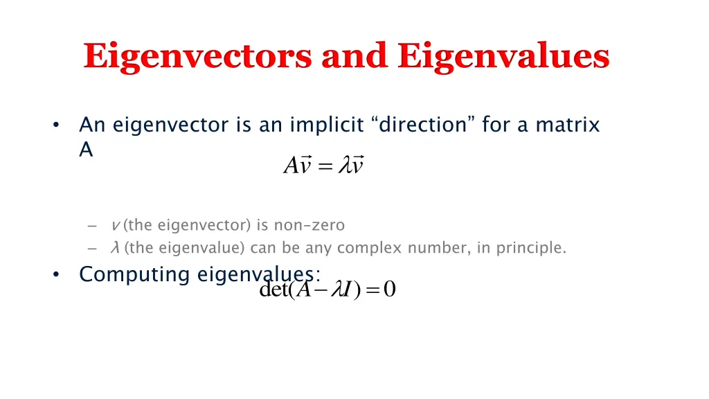 eigenvectors and eigenvalues