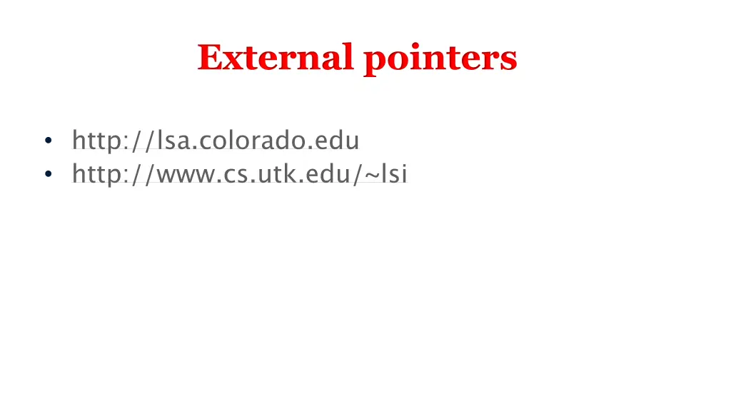 external pointers