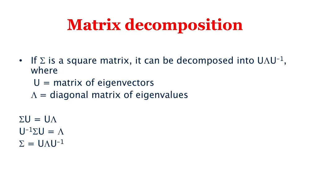 matrix decomposition