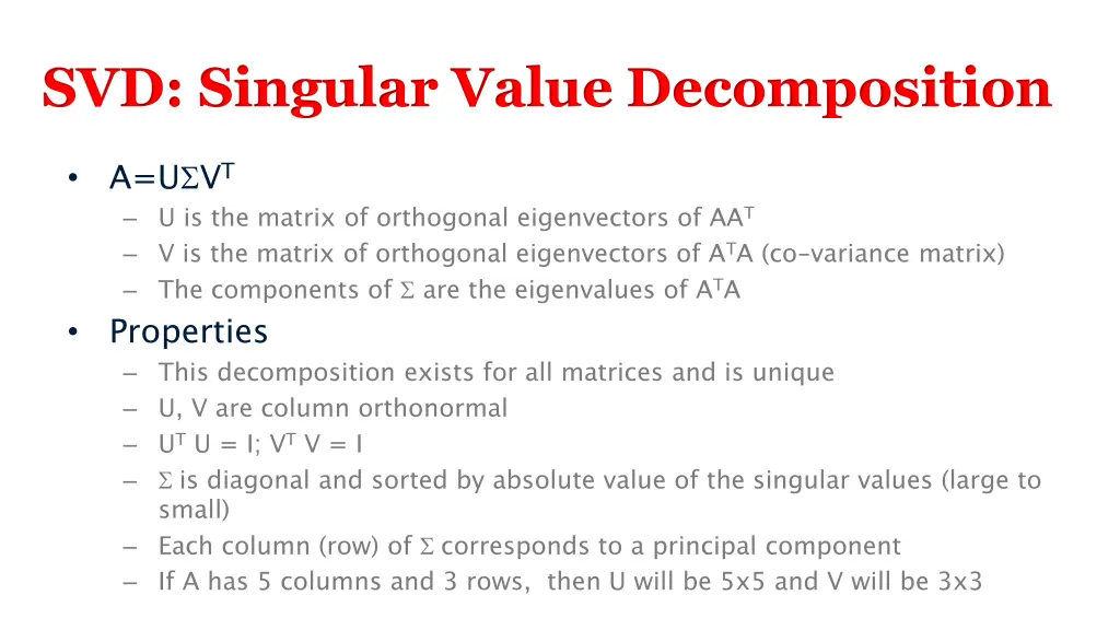 svd singular value decomposition