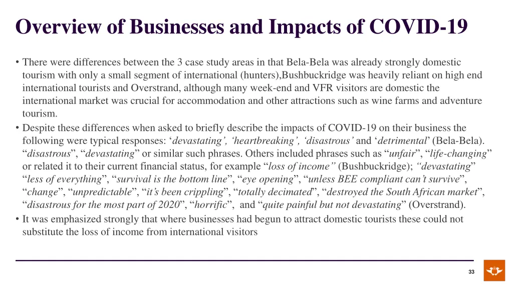 overview of businesses and impacts of covid 19