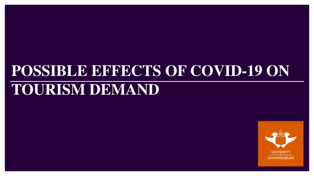 possible effects of covid 19 on tourism demand