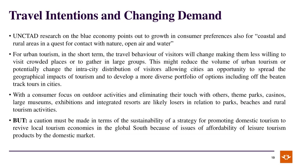 travel intentions and changing demand 1