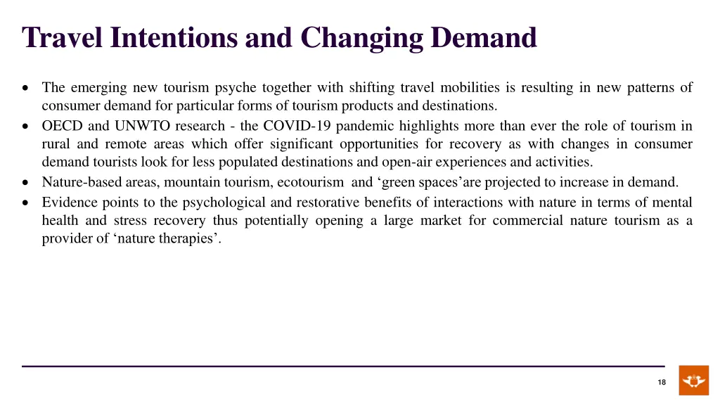 travel intentions and changing demand