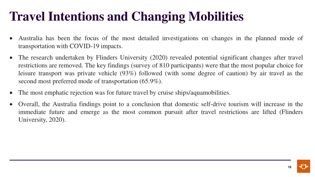 travel intentions and changing mobilities