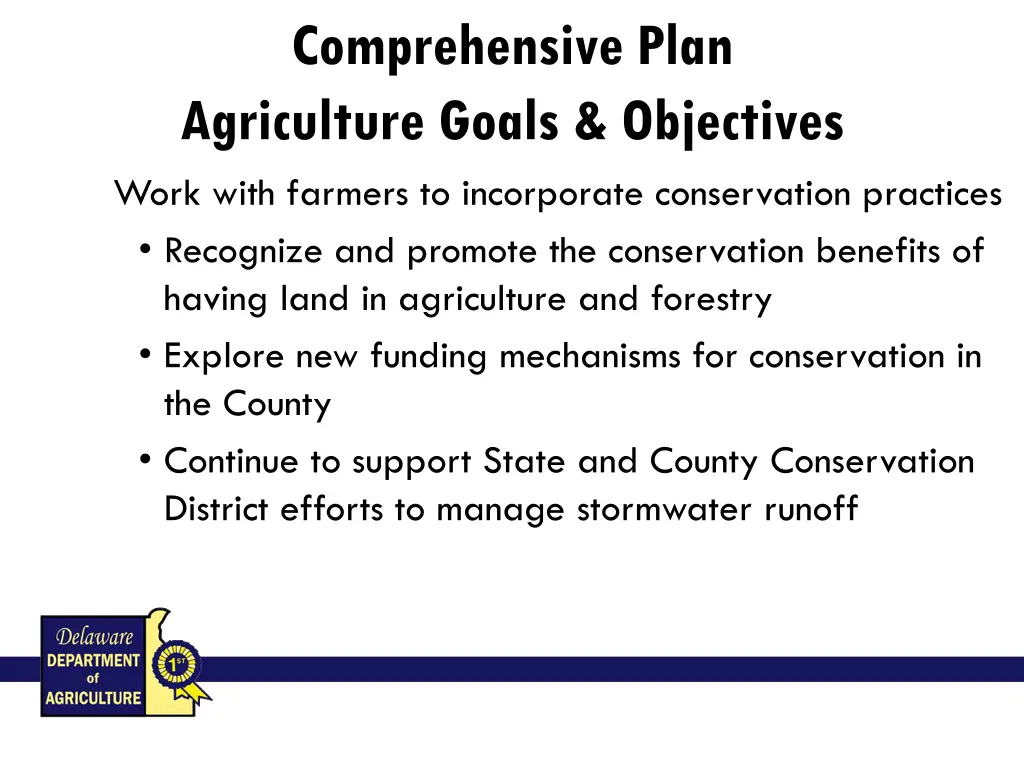 comprehensive plan agriculture goals objectives 3