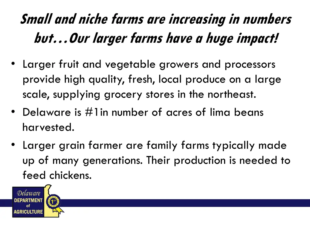 small and niche farms are increasing in numbers