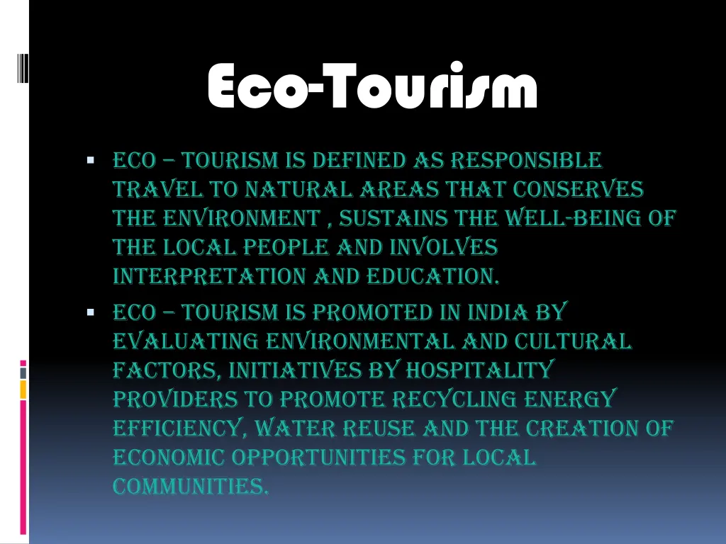 eco tourism