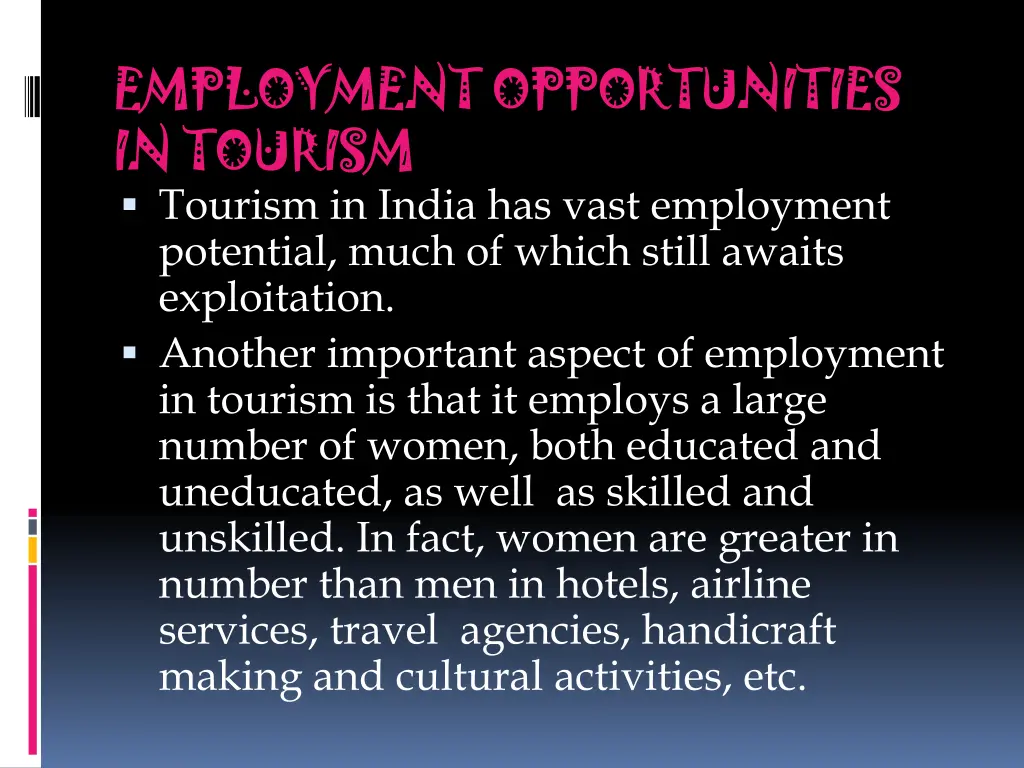 employment opportunities in tourism tourism