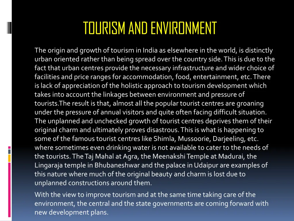 tourism and environment