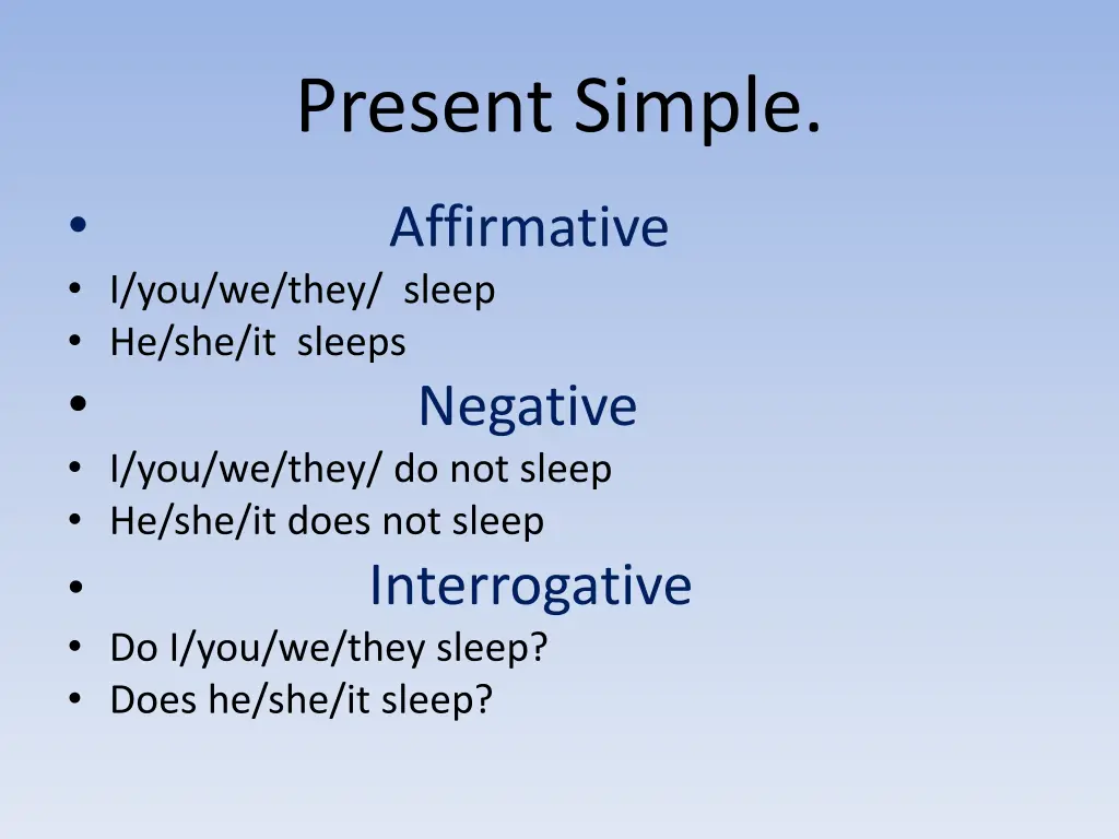 present simple