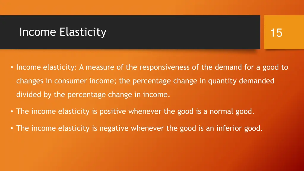 income elasticity