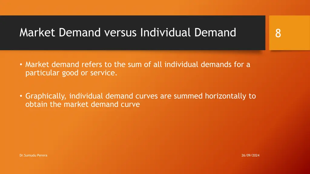 market demand versus individual demand