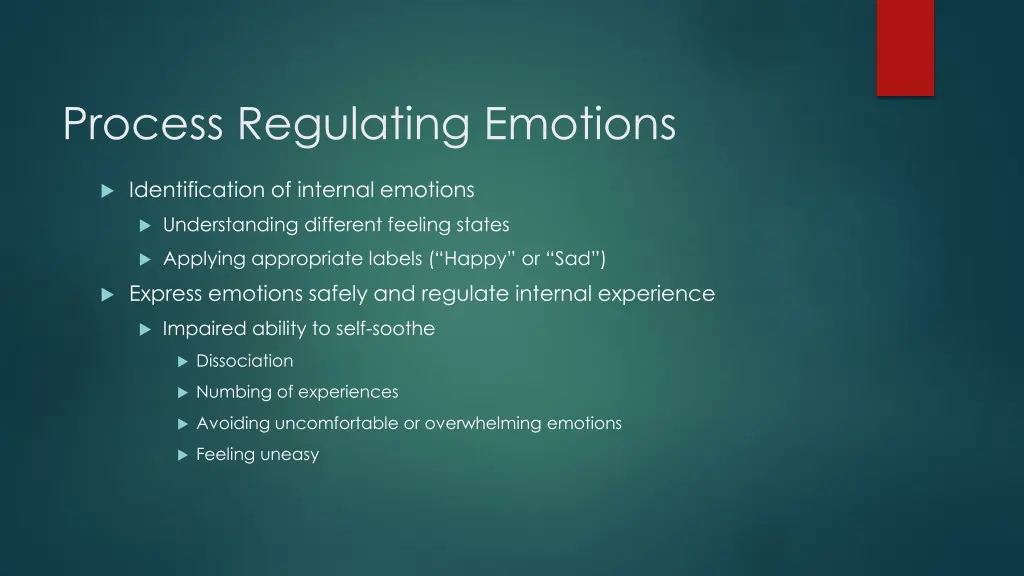 process regulating emotions