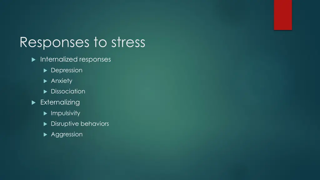 responses to stress