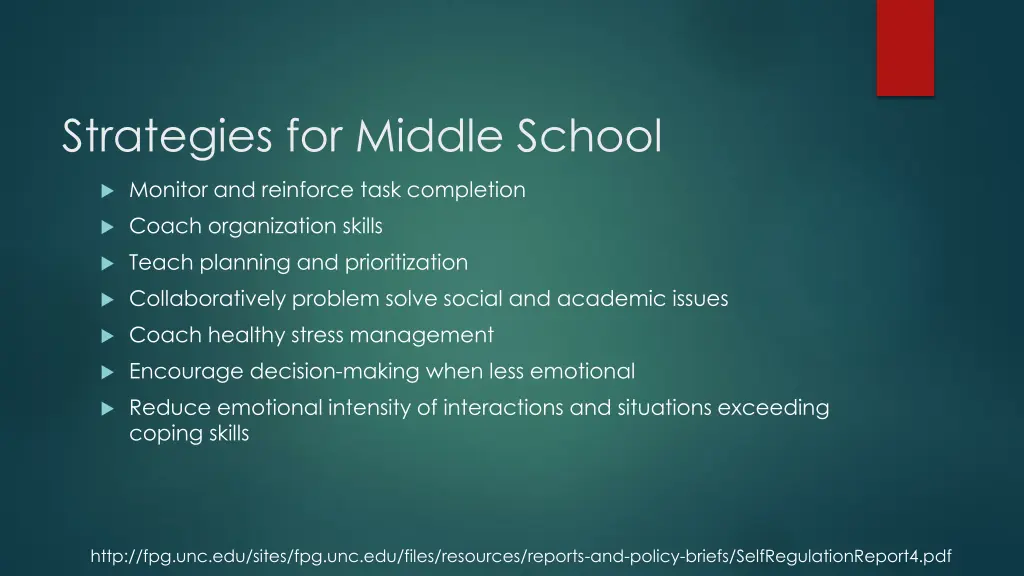 strategies for middle school