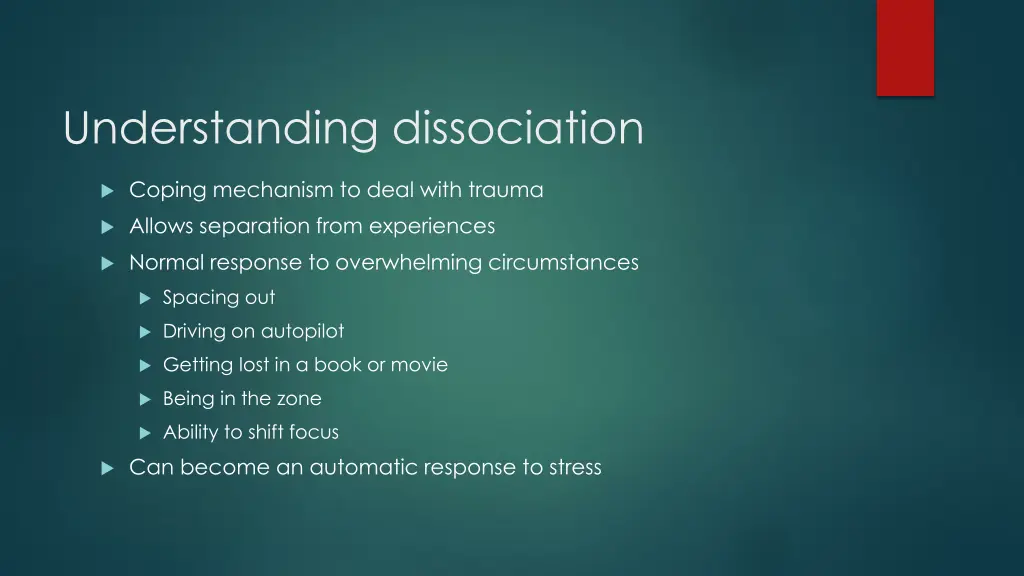 understanding dissociation